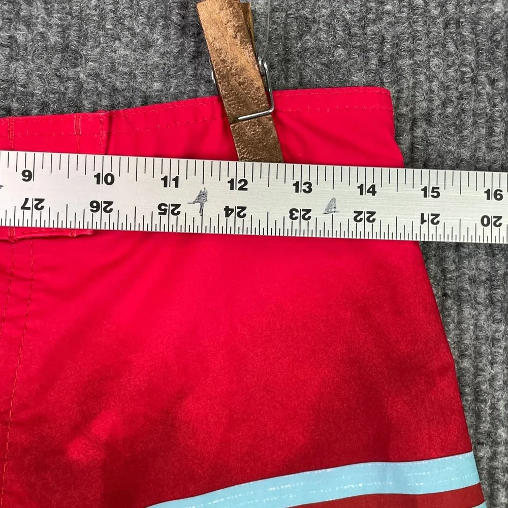 Burnside Board Shorts Mens 28 Red Blue Striped Swim Trunks Surf Beachwear